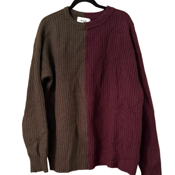 WAX London Mens Wool Blend oversize chucky knit sweater Grandpa Core - Picture 1 of 6